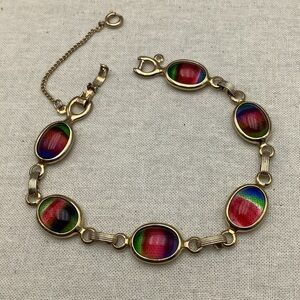 Sarah Coventry Gold Filled Bracelet with Art Glass